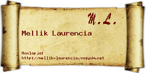 Mellik Laurencia névjegykártya